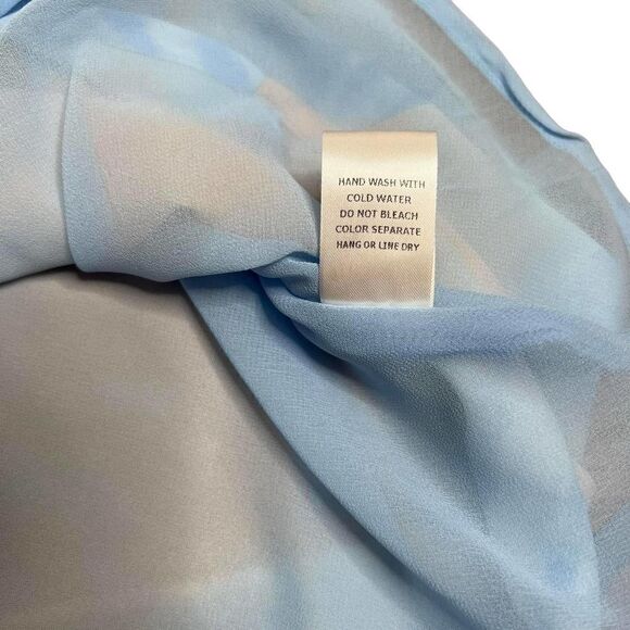 𝅺emory Park Midi‎ Skirt Blue Peach Size L - Picture 7 of 9